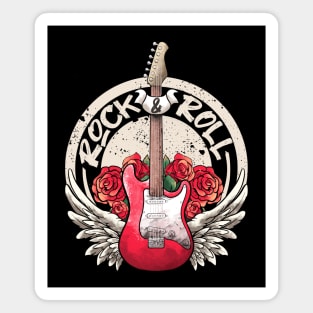 Lets Rock Rock&Roll Skeleton Hand Vintage Retro Rock Concert Magnet